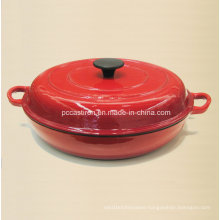 China Enamel Cast Iron Stock Pot Size 30.5X6cm